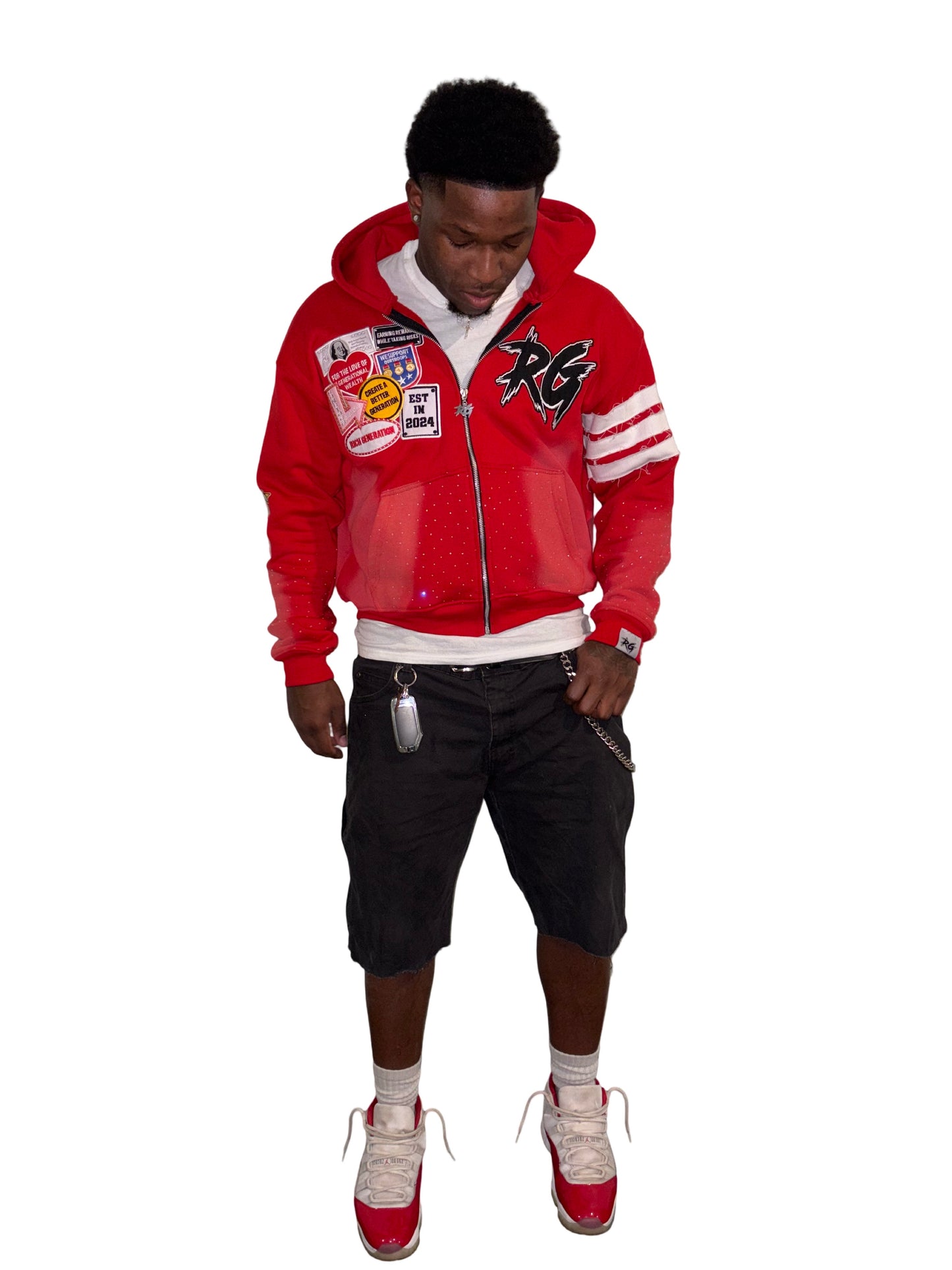 Box Fit Patch Red Zipup