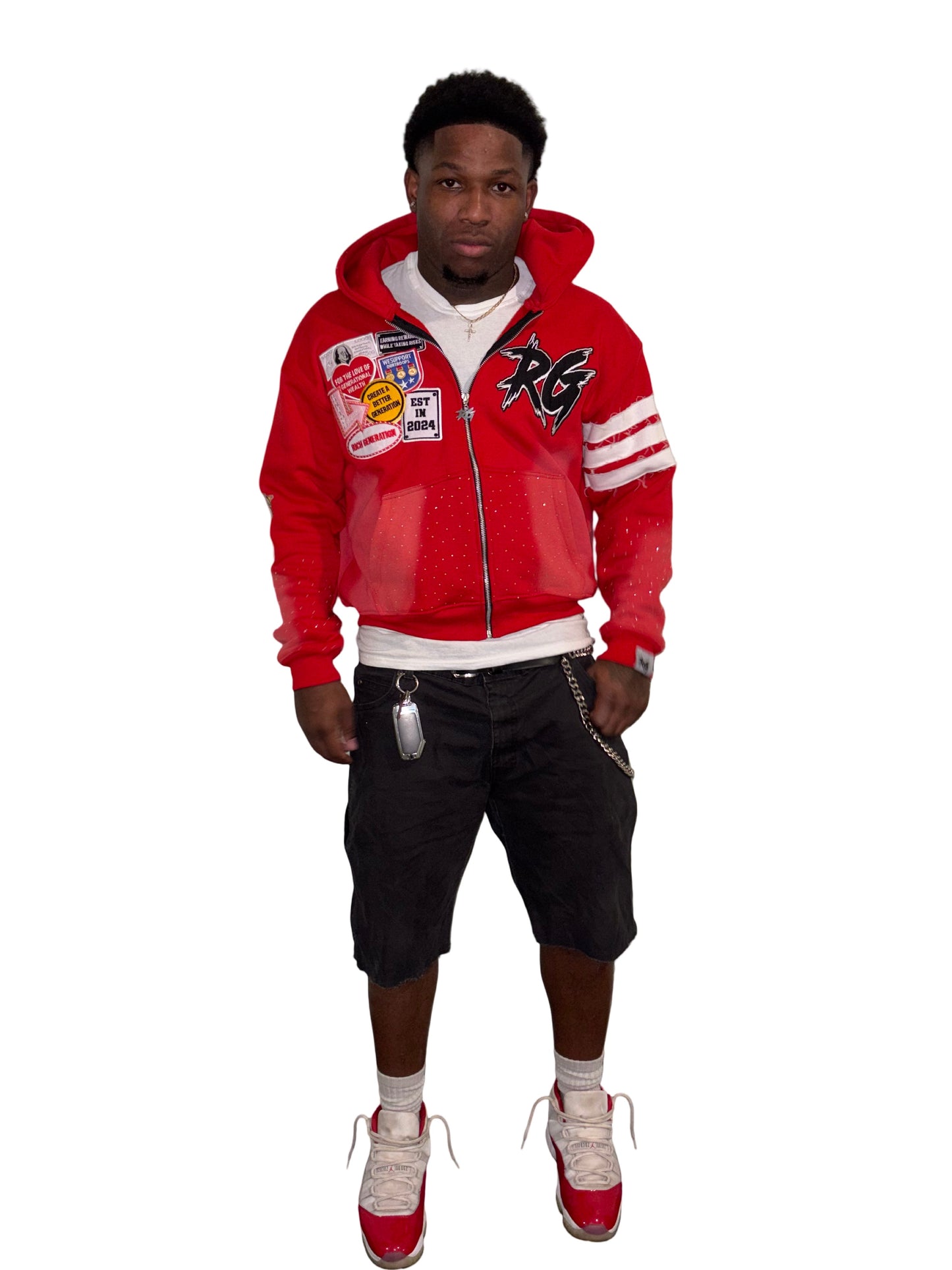 Box Fit Patch Red Zipup