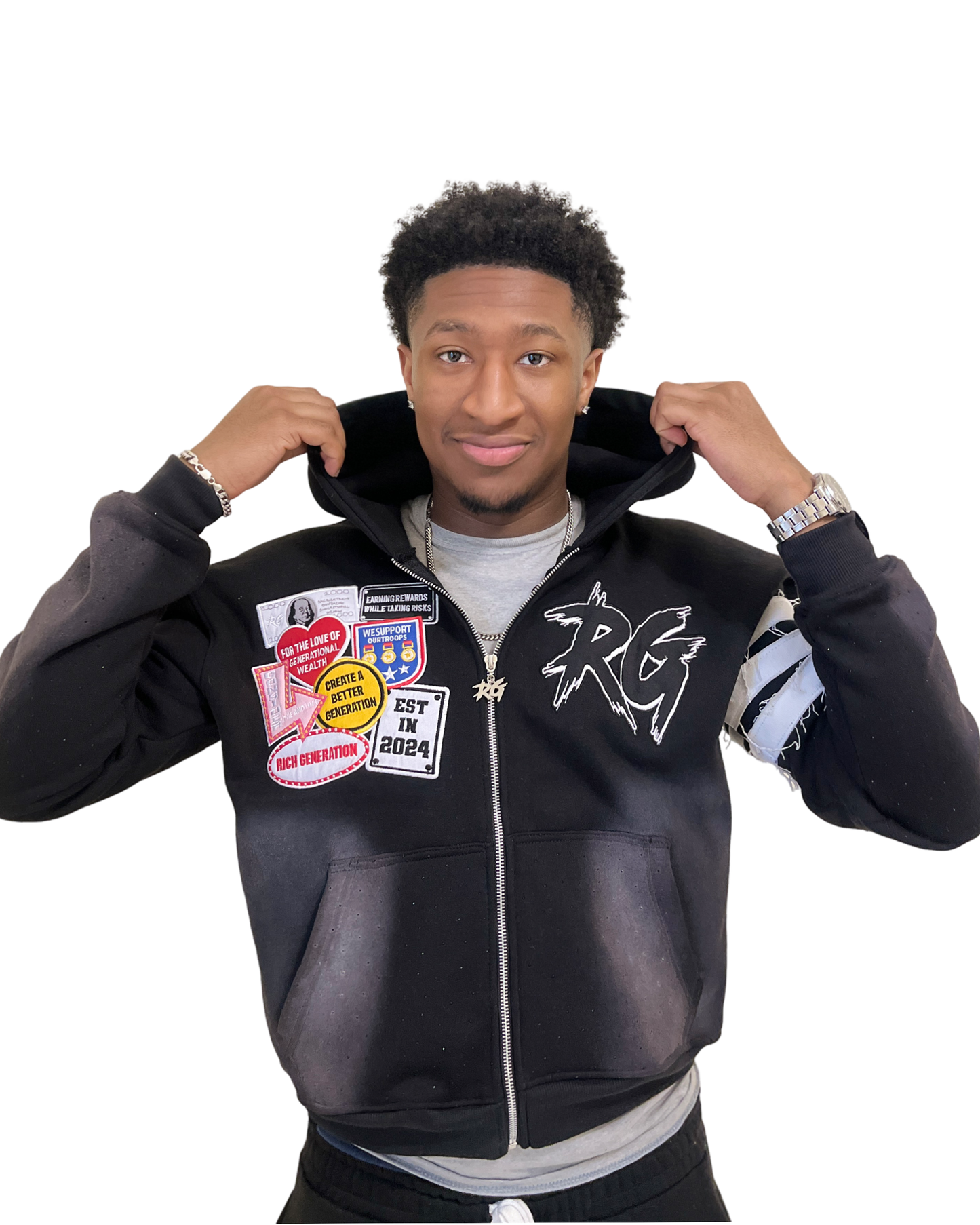 Box Fit Patch Black Zipup