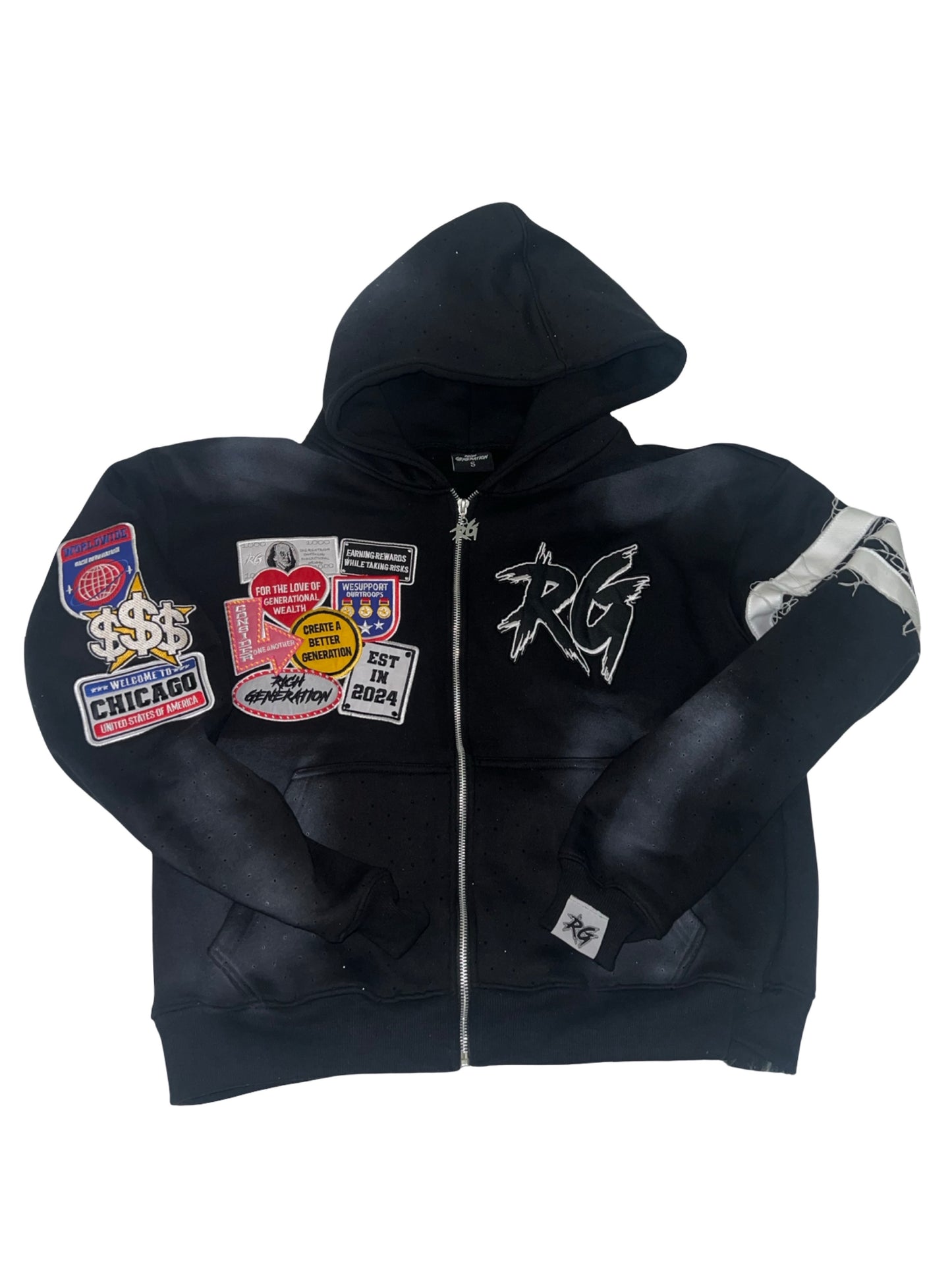 Box Fit Patch Black Zipup