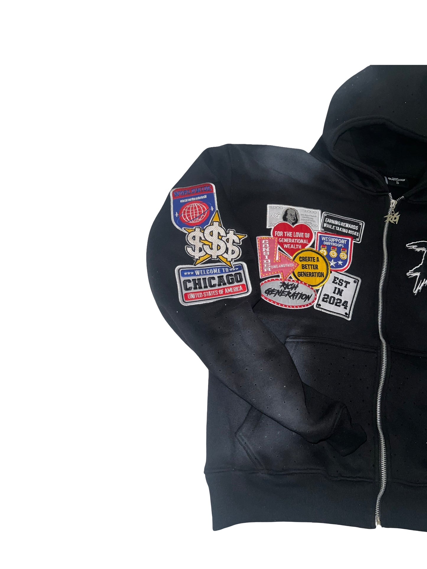 Box Fit Patch Black Zipup