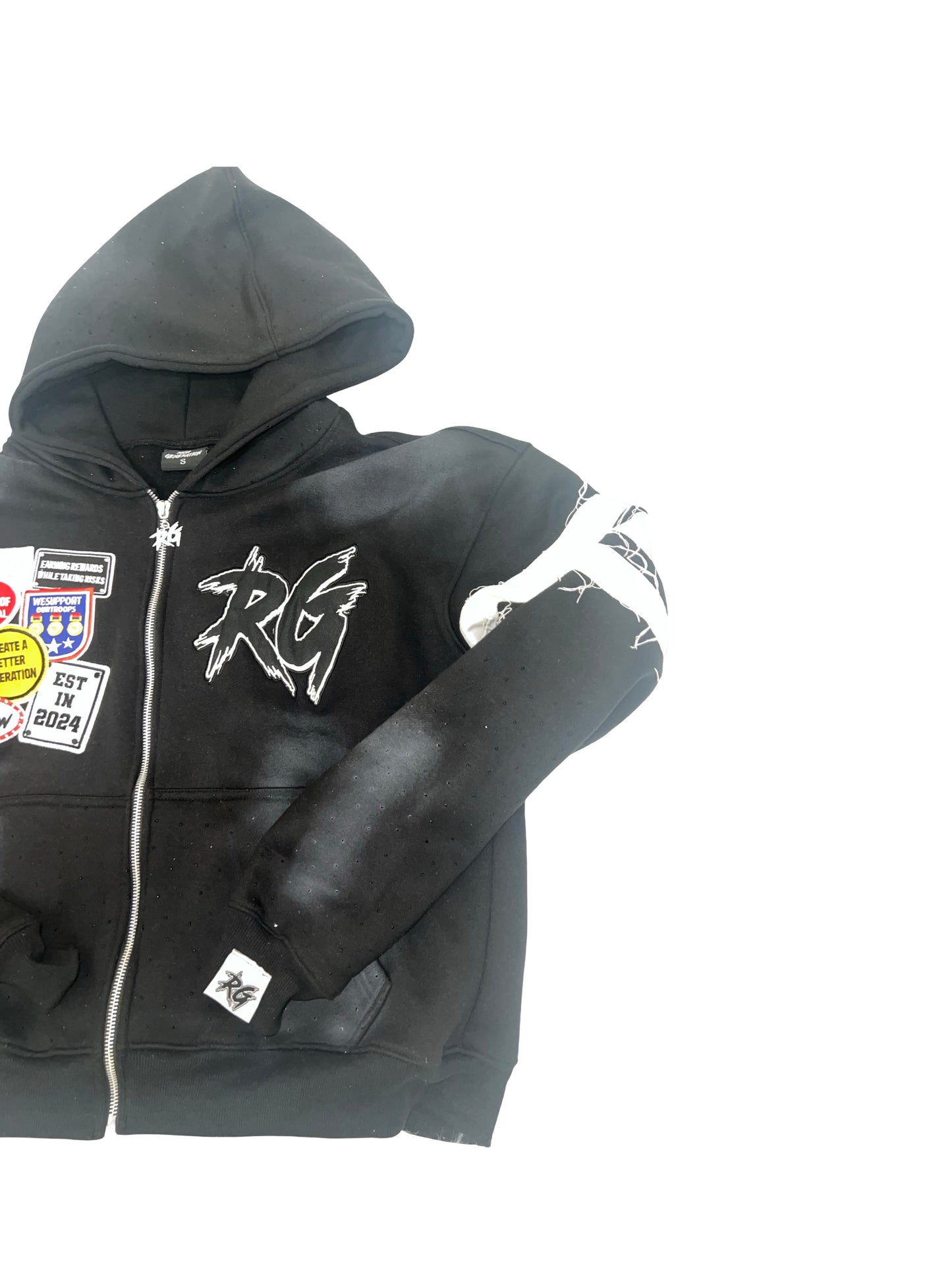 Box Fit Patch Black Zipup