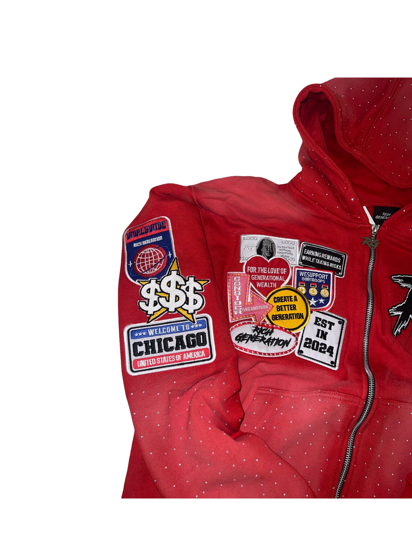Box Fit Patch Red Zipup