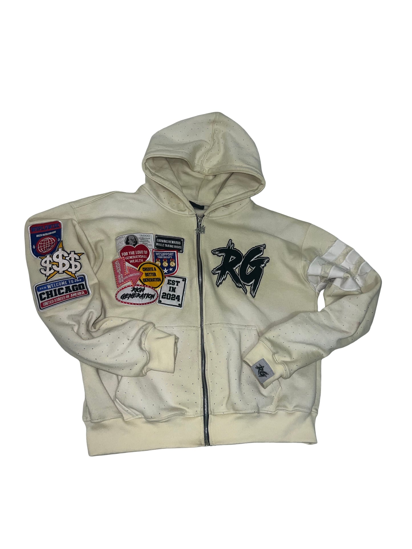 Box Fit Patch Beige Zipup