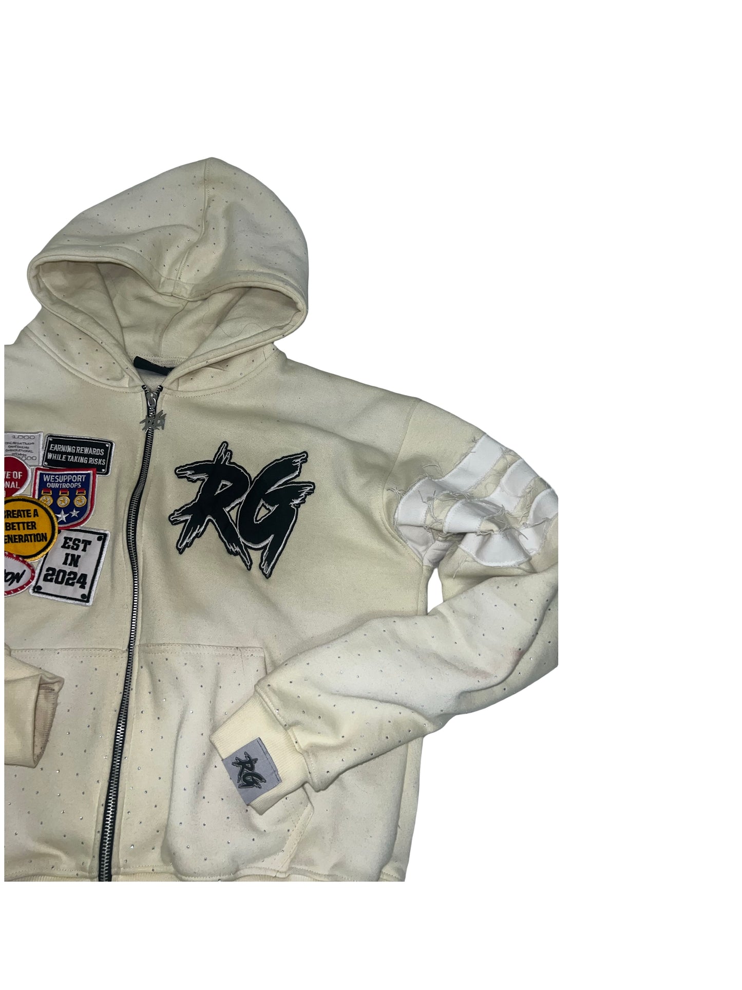 Box Fit Patch Beige Zipup