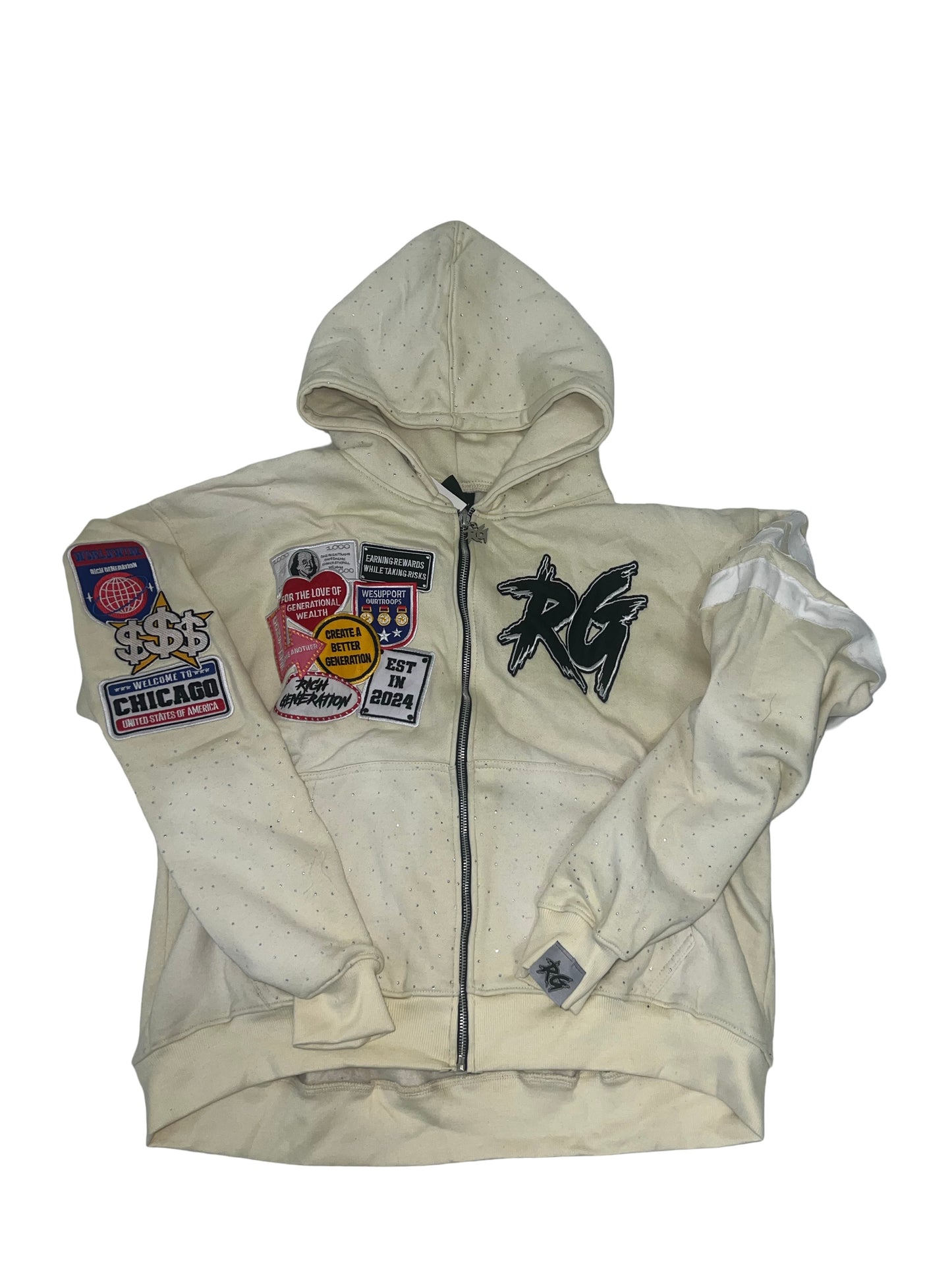 Box Fit Patch Beige Zipup